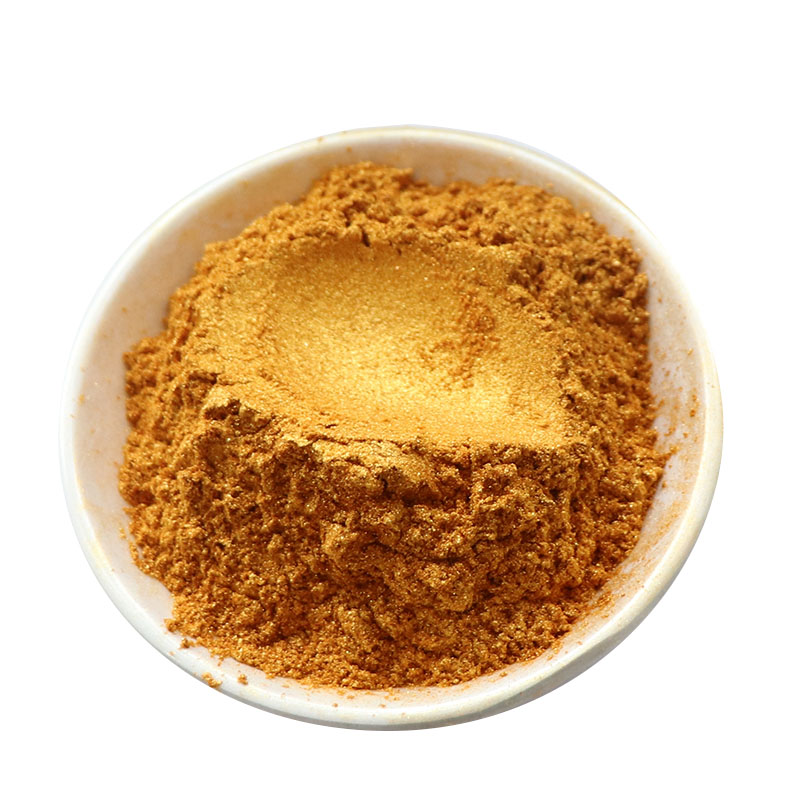 Καυτές εκπτώσεις Σούπερ που αναβοσβήνει και εξαιρετικά φωτεινό κρυστάλλινο χρυσό μαργαριτάρι μαρμαρυγία σε σκόνη Pearlescent Pigment-2